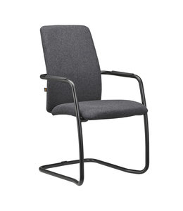 Beta Stoelen Be10 - Licht Grijs Vergaderstoel - Stapelbaar - Zwart Frame (Nederlands Product)