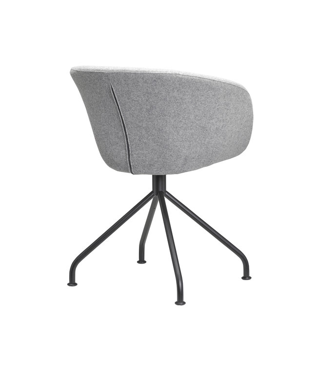 VEPA Club - Werk Fauteuil - Lichtgrijs - Zwart Metalen voet (Nederlands Product - BUUR Collectie)