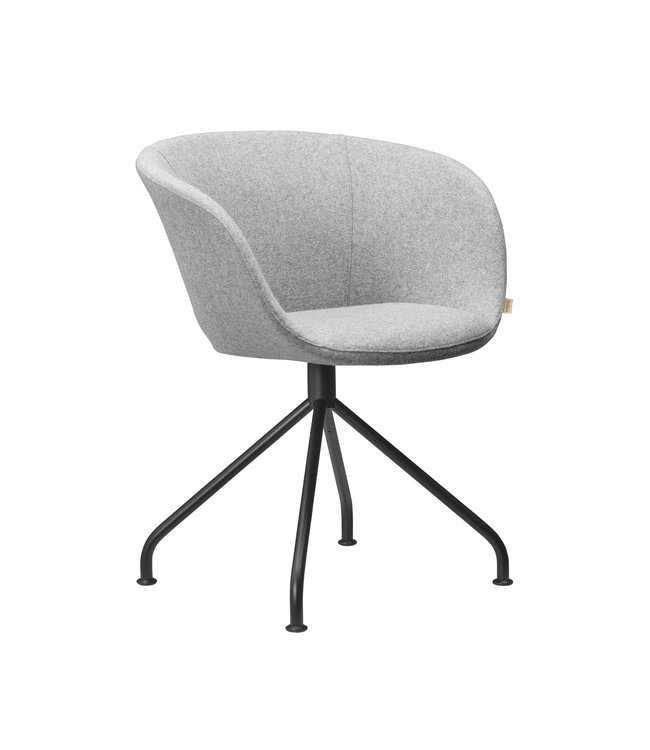 VEPA Club - Werk Fauteuil - Lichtgrijs - Zwart Metalen voet (Nederlands Product - BUUR Collectie)