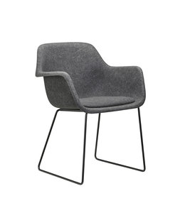 VEPA Vergaderstoel Felt - Zitting Zwart - Antraciet - Zwart frame