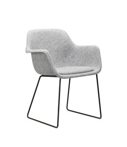 VEPA Vergaderstoel Felt - Zitting Grijs - Lichtgrijs - Zwart frame