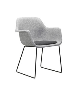 VEPA Vergaderstoel Felt - Zitting Zwart - Lichtgrijs - Zwart frame
