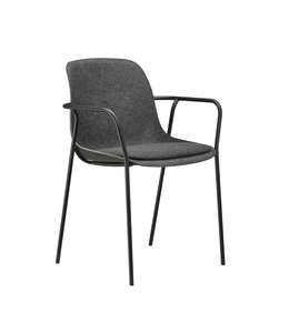 VEPA Vergaderstoel Felt Fine - Zitting Zwart - Antraciet - Zwart frame - Met armleggers