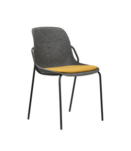 VEPA Vergaderstoel Felt Fine - Zitting Geel | Oranje - Antraciet - Zwart frame