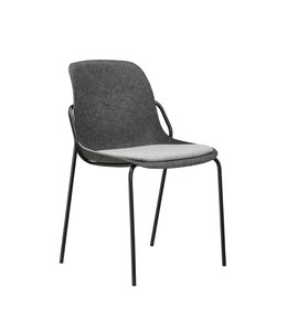 VEPA Vergaderstoel Felt Fine - Zitting Grijs - Antraciet - Zwart frame