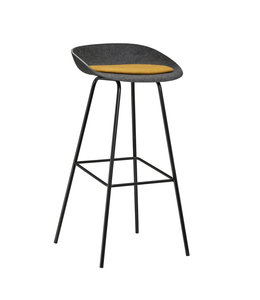 VEPA Felt High - PET Stoel Antraciet - Zwart Frame - 100% recycle plastic en staal - Zitting Geel | Oranje (Nederlands Product)