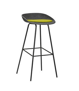 VEPA Felt High - PET Stoel Antraciet - Zwart Frame - 100% recycle plastic en staal - Zitting Groen (Nederlands Product)