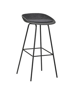 VEPA Felt High - PET Stoel Antraciet - Zwart Frame - 100% recycle plastic en staal - Zitting Zwart (Nederlands Product)