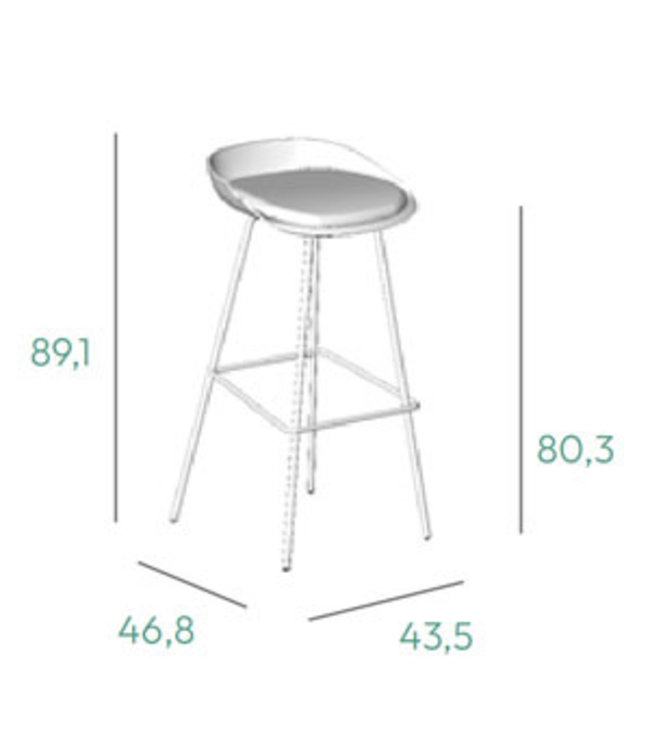VEPA Felt High - PET Stoel Antraciet - Zwart Frame - 100% recycle plastic en staal - Zitting Grijs (Nederlands Product - BUUR Collectie)