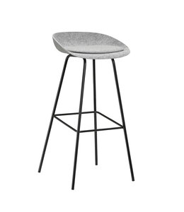 VEPA Felt High - PET Stoel Lichtgrijs - Zwart Frame - 100% recycle plastic en staal - Zitting Grijs (Nederlands Product)