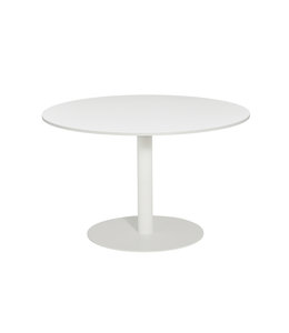 VEPA T60 - Kolomtafel Rond - 120x120 - 74cm hoogte - Wit - Wit Frame (Nederlands Product)