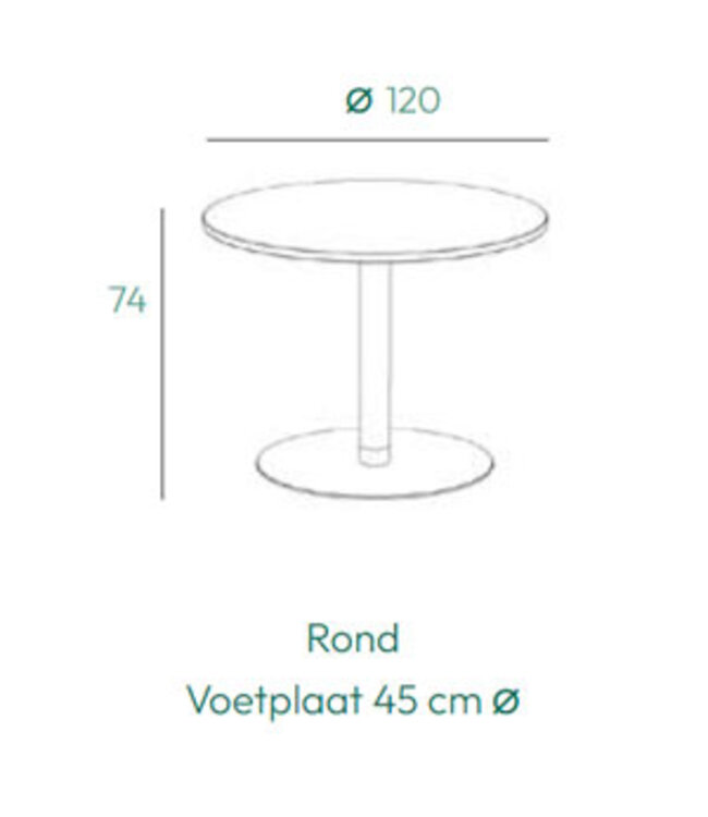 VEPA T60 - Kolomtafel Rond - 120x120 - 74cm hoogte - Eiken Natuur - Wit Frame (Nederlands Product - BUUR Collectie)