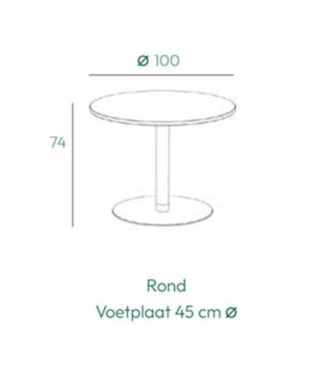 VEPA T60 - Kolomtafel Rond - 100x100 - 74cm hoogte - Eiken Natuur - Wit Frame (Nederlands Product - BUUR Collectie)