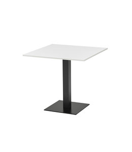 VEPA Kolomtafel T60 Vierkant 80x80 - Wit - Zwart frame