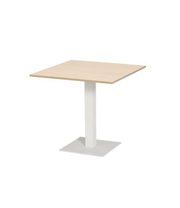 VEPA T60 - Kolomtafel Vierkant - 80x80 - 74cm hoogte - Eiken Whitewash - Wit Frame (Nederlands Product)