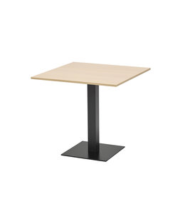 VEPA Kolomtafel T60 Vierkant 70x70 - Eiken Whitewash - Zwart frame