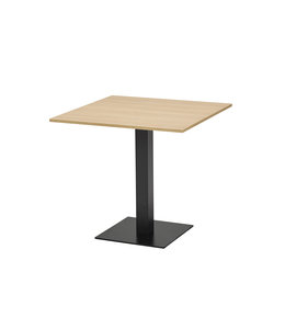 VEPA Kolomtafel T60 Vierkant 70x70 - Eiken Natuur - Zwart frame