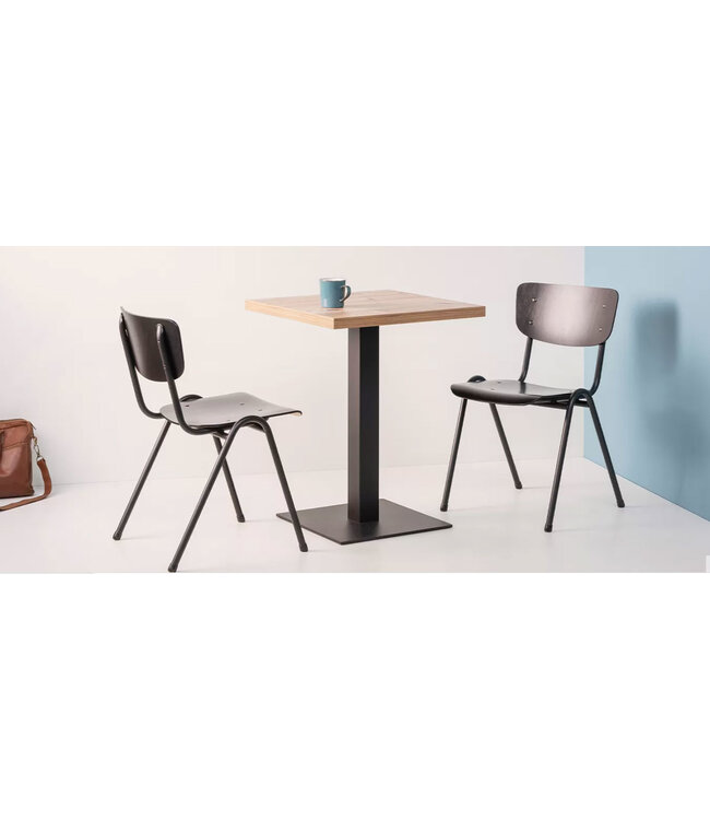 VEPA T60 - Kolomtafel Vierkant - 70x70 - 74cm hoogte - Wit - Wit Frame (Nederlands Product - BUUR Collectie)