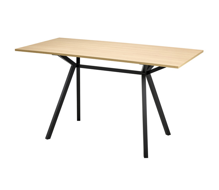 VPAX - vergadertafel - 200x100 - 110cm hoogte - Eiken Natuur - zwart Frame Product) BEUK Meubels