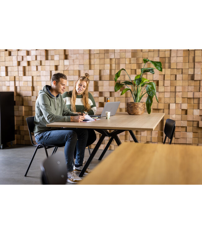 VEPA VPAX - vergadertafel - 240x120 - 75cm hoogte - Wit - zwart Frame (Nederlands Product - BUUR Collectie)