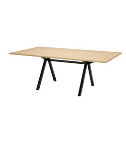 VEPA VPAX - vergadertafel - 240x120 - 75cm hoogte - Eiken Natuur - zwart Frame (Nederlands Product)