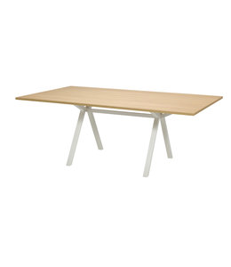 VEPA Vergadertafel VPAX 240x120 - 75cm - Eiken Natuur - Wit frame
