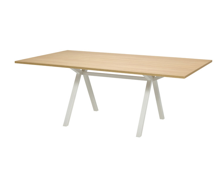 VPAX - vergadertafel - 240x120 - Eiken Natuur - Wit Frame (Nederlands Product) - BEUK Meubels