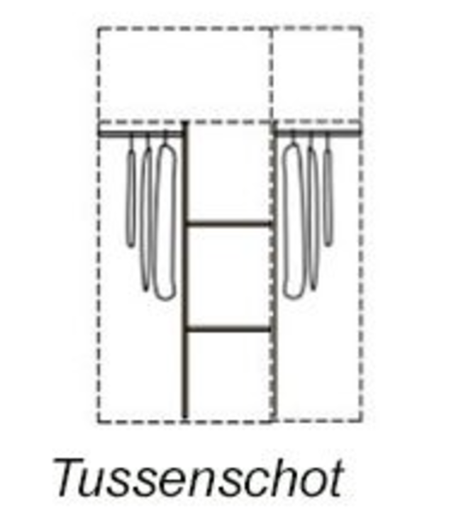 BEUK Donker Grijs Hout - tussenschot, 2 smalle planken en 1 roede