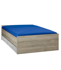 BEUK Bed met opbergruimte | 120x200 | Donker Grijs Hout | Inclusief aluminium lades | 2 stuks 83cm diep