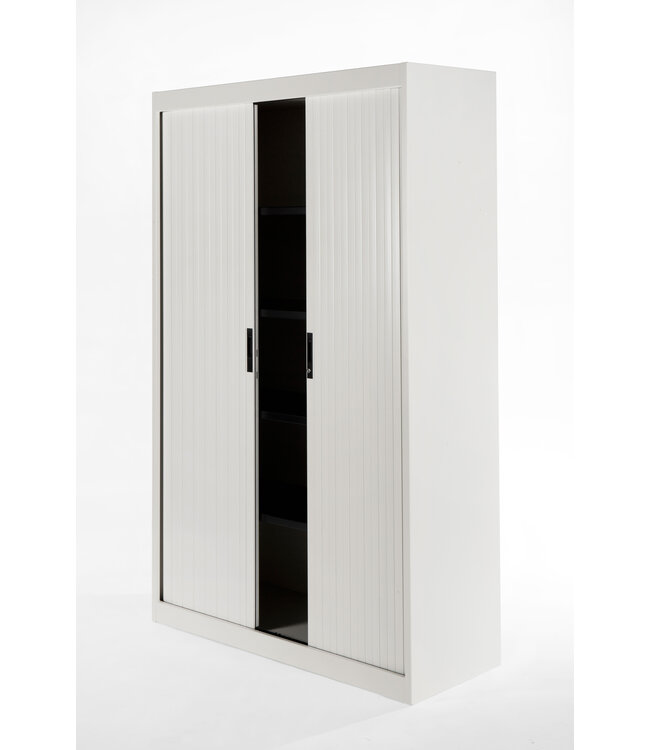 VEPA Archiefkast met slot - 120cm breed - Roldeurkast 200x120x45 - 4 legplanken  - Wit   (Nederlands Product - BUUR Collectie)