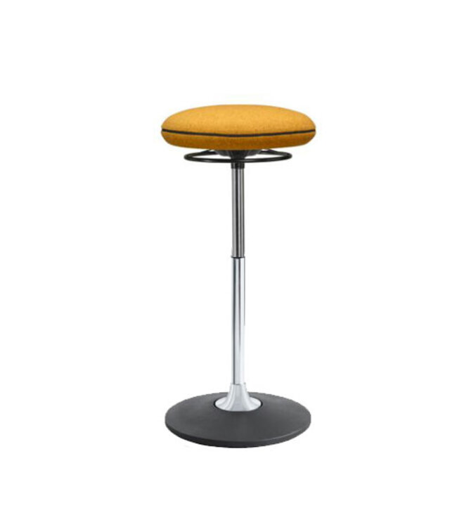 Beta Stoelen Steady -  Ergonomische werkkruk - Zit sta kruk - Blazer Oranje - Gepolijst Aluminium Voetplaat (Nederlands Product - BUUR Collectie)