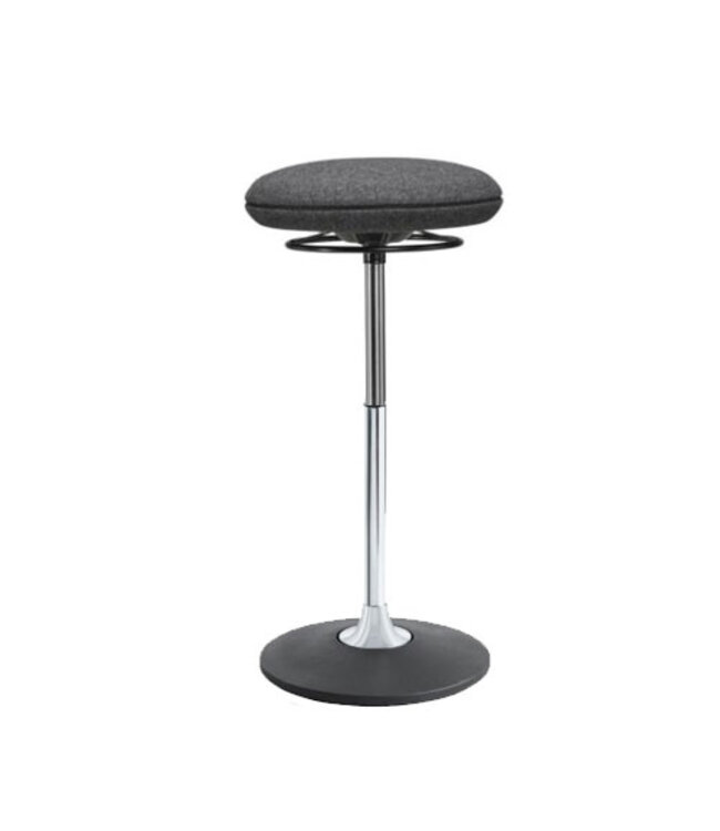 Beta Stoelen Steady -  Ergonomische werkkruk - Zit sta kruk - Blazer Antraciet - Gepolijst Aluminium Voetplaat (Nederlands Product - BUUR Collectie)