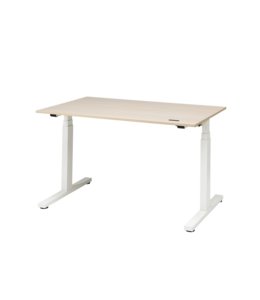 VEPA Presto R  -  Verstelbaar bureau - 180x80 - Eiken Whitewash - Wit frame