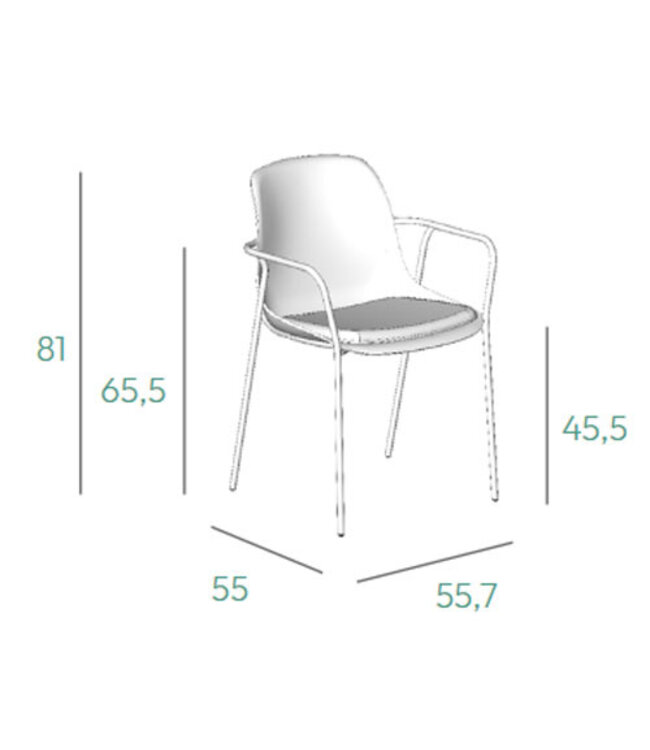 VEPA Hemp Fine - Hennep Stoel - Zwart Frame - 100% recycle biomateriaal en staal - Met Armleggers (Nederlands Product - BUUR Collectie)