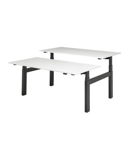 VEPA Zit-sta bureau 120x80 - Wit - Zwart frame - Presto R Duo