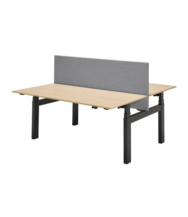 VEPA Presto R Duo   -  Zit Sta bureau - 180x80 - Eiken Whitewash - Zwart frame