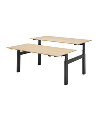 VEPA Presto R Duo   -  Zit Sta bureau - 140x80 - Eiken Whitewash - Zwart frame