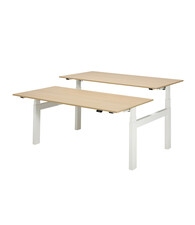 VEPA Presto R Duo   -  Zit Sta bureau - 140x80 - Eiken Whitewash - Wit frame