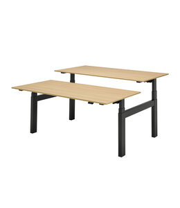 VEPA Zit-sta bureau 160x80 - Eiken Natuur - Zwart frame - Presto R Duo