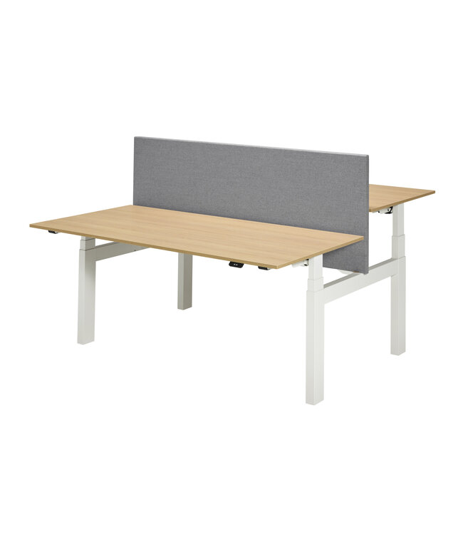 VEPA Presto R Duo   -  Zit Sta bureau - 160x80 - Eiken Natuur - Wit frame