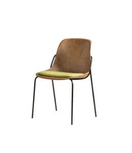 VEPA Hemp Fine - Hennep Stoel - Zwart Frame - 100% recycle biomateriaal en staal - Zitting Groen (Nederlands Product - BUUR Collectie)