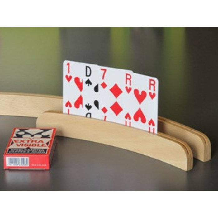 Porte-cartes à jouer en hémisphère de hêtre