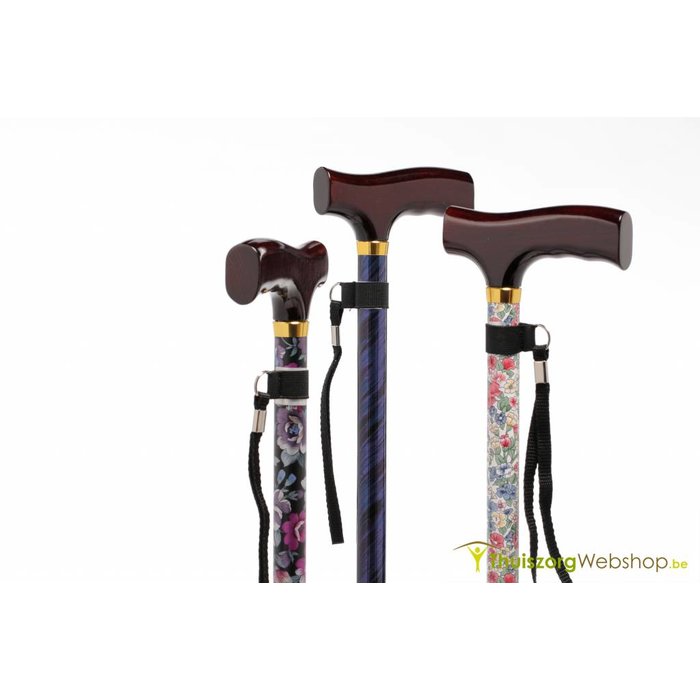 Canne de marche Fantasy Premium, avec poignée en bois - Disponible en 3 couleurs