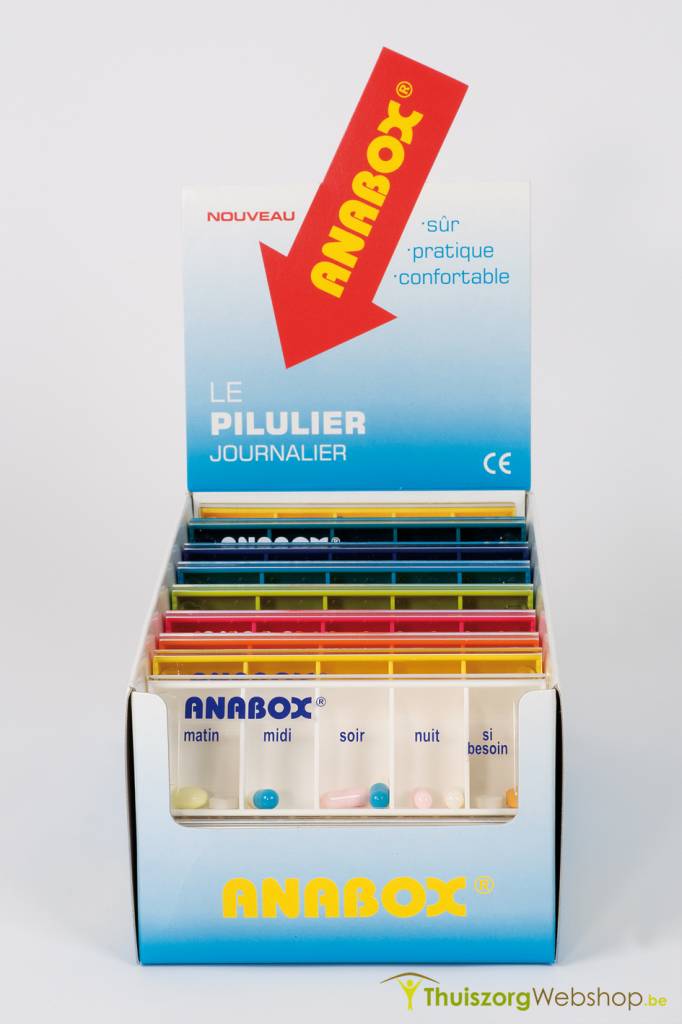 Pillendoosje Anabox voor 1 dag 5 vakken - NL of FR