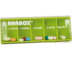 Pillendoosje voor 1 dag met 5 vakken