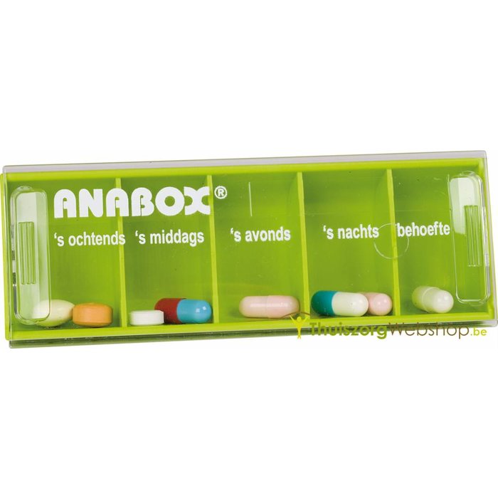 Pill box Anabox for 1 day 5 compartments - NL or FR