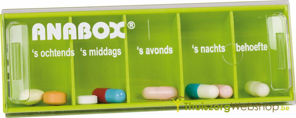 Pillendoosje Anabox voor 1 dag 5 vakken - NL of FR