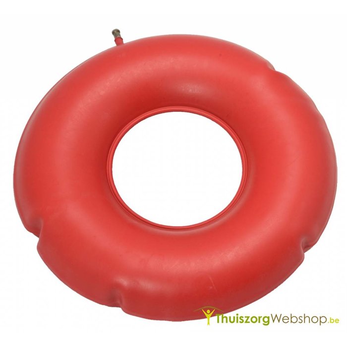 Red ring cushion inflatable - options: extra terry cover and pump