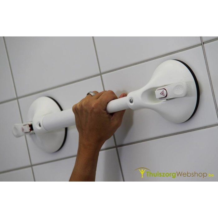 Fixed length wall bracket on suction cup