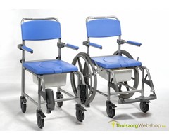 Shower/toilet chair with wheels
